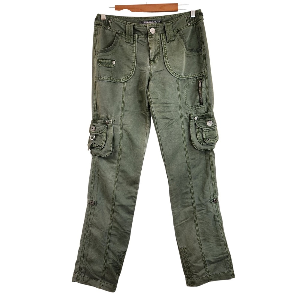 Men's Olive Green Cargo Pants with Multi-Pocket Utility